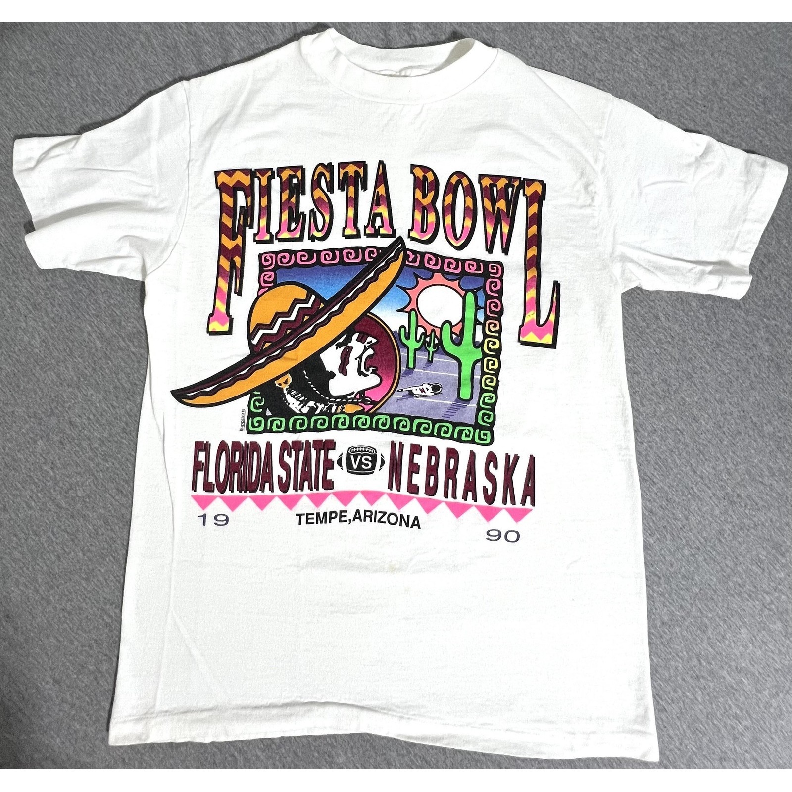 Vintage Fiesta Bowl Shirt Mens Florida State Nebraska Ncaa Football 1990 90s